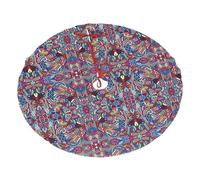 36" Christmas Tree Skirt â€“ color abstract pattern drawing Print Holiday Party Mat Decorations for Xmas Home Decor Ornaments