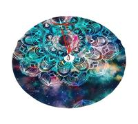 36" Christmas Tree Skirt â€“ Color Flower Print Holiday Party Mat Decorations for Xmas Home Decor Ornaments