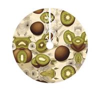 36" Christmas Tree Skirt â€“ Festive Beautiful kiwi fruit Print Party Mat for Holiday Decor, Perfect for Xmas, Halloween, New Year