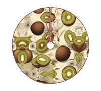 36" Christmas Tree Skirt â€“ Festive Beautiful kiwi fruit Print Party Mat for Holiday Decor, Perfect for Xmas, Halloween, New Year