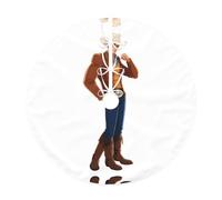 36" Christmas Tree Skirt – Festive Cool cowboy man Print Party Mat for Holiday Decor, Perfect for Xmas, Halloween, New Year