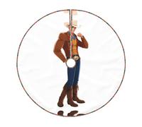 36" Christmas Tree Skirt – Festive Cool cowboy man Print Party Mat for Holiday Decor, Perfect for Xmas, Halloween, New Year
