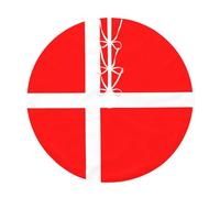 36" Christmas Tree Skirt â€“ Festive Denmark Danish Flag Print Party Mat Decorations, Xmas Holiday Home Decor
