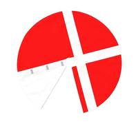 36" Christmas Tree Skirt â€“ Festive Denmark Danish Flag Print Party Mat Decorations, Xmas Holiday Home Decor