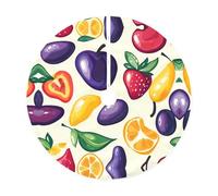 36" Christmas Tree Skirt â€“ Festive Fruit Collection Print Party Mat for Holiday Decor, Perfect for Xmas, New Year, and More