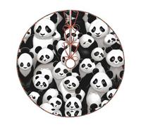 36" Christmas Tree Skirt â€“ Festive Giant pandas huddled together Print Party Mat for Holiday Decor, Perfect for Xmas, Halloween, New Year