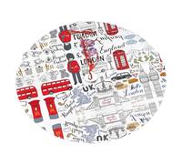 36" Christmas Tree Skirt â€“ Festive Holiday I Love London Print Party Mat Decor for Indoor Outdoor Xmas Decorations