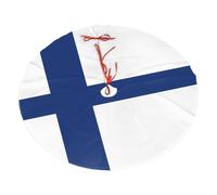 36" Christmas Tree Skirt â€“ Festive Holiday Party Finnish flag Print Mat for Xmas Home Decor for Christmas, New Year