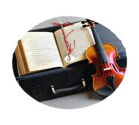 36" Christmas Tree Skirt â€“ Festive Holiday Violin and Book Print Party Mat Decor for Indoor Outdoor Xmas Decorations