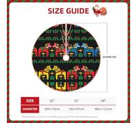 36" Christmas Tree Skirt â€“ Festive Runner Swedish Dala Horse Folk Print Party Mat Decorations, Xmas Holiday Home Decor