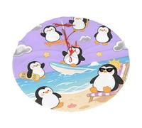 36" Christmas Tree Skirt Luxury Plush Xmas Tree Mat Base Cover Cute Penguin Round Xmas Tree Skirts Decorations for New Year Holiday Party Ornaments Christmas Soft Cover Mats