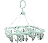 36 Clips Folding Clothes Hanger Drying Rack with Windproof Design Plastic Clothes Drying Rack for Socks and Underwear by Lucky Star