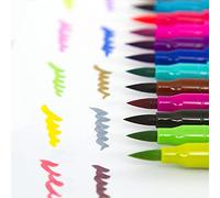 36 Colors Dual Tip Brush Pens Art Markers Set Flexible Brush & 0.4mm Fineliner Tips Watercolor Color Pens Suitable for Drawing Sketching Coloring Calligraphy Hand Let (36 Colors)