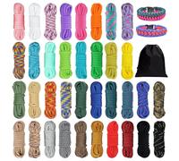 36 Colors Paracord Cord 550 Combo Kit, 10 Feet 4mm Parachute Cord 550 Paracord Bracelet Rope 7 Strands Nylon Rope Outdoor Survival Rope for Outdoor Camping Keychain Dog Collar DIY Crafting Making