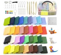 36 Colours Oven Bake Modeling Clay Kit, Non-toxic Polymer Clay Block, Safe DIY Soft Polymer Molding Clay with Tools Accessories User Manual Storage Box, Ultra Light Craft Clay Gift for Kids Boys Girls