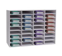 36 Compartment Literature Organizer, Semi-open Design Mail Sorter Organizer, Desktop Desktop Bill Paper Organizer, Organizer for Files, Documents, Papers, Magazines, Grey , 100*30*61cm, White