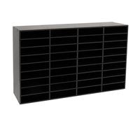 36 Compartments Literature Organizer PVC Office Mailbox with Adjustable Shelves Desktop File Sorter Mailbox Paper Storage Cabinet Document Sorters Storage Sorter for Files, Documents, Papers, Black