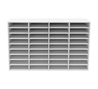 36 Compartments Literature Organizer PVC Office Mailbox with Adjustable Shelves Desktop File Sorter Mailbox Paper Storage Cabinet Document Sorters Storage Sorter for Files, Documents, Papers, White