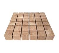 36 Cubes 1.4"/ 35 mm Wooden Blocks Bundle Set Oak Wood Natural ECO Bricks