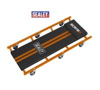 36" Deluxe American-Style Creeper with Steel Frame & 6 Wheels - Orange