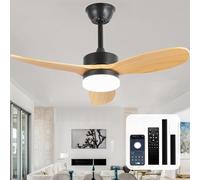 36" Dimmable Farmhouse Ceiling Fan with Light and Remote Control, Black Chandelier Fans with Lights for Indoor and Outdoor, DC Motor Fandelier with Two Rods for Patio, Living Room, Dining Room