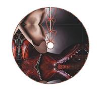 36" Elegant Christmas Tree Skirt â€“ Horse Saddle with a Cowboy Hat Wild Full-Print Perfect for Xmas, Halloween, and New Year Decorations
