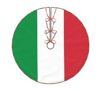 36" Faux Linen Christmas Tree Skirt,Farmhouse Holiday Tree Decor,Italian flag Print Xmas Base Cover