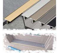 36" Floor Cover Strips T Molding Flat Divider Strip, Smooth Aluminum Wood To Tile Gap Connecting Strip, Threshold Transition Strip Cuttable(Gold,W 22MM)