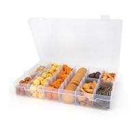 36 Grid Plastic Organiser Snackle Box with Compartments, Leak-Proof Lid for Crafts, Beads, Travel Plane Snacks, Earrings & Screw Storage | Portable Multi-Compartment Storage Box (Snack Tray)
