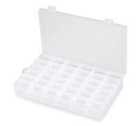 36 Grids Clear Plastic Jewelry Organizer Box Clear Storage Bead Organiser Transparent Container Compartment Box Removable Adjustable Dividers Jewelry Earrings Ear Studs Ring Necklace Dried Flowers