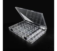 36 Grids Clear Plastic Organizer Box, Craft Storage Container for Beads Organizer, Art DIY, Crafts Jewelry Storage, Fishing Tackles, Rock Collection, 1 Pack