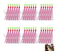 36 Hooks in Three Sizes with Mackerel Feathers, Professional Sea Fishing Rigs with Luminous Effect at Night, Mackerel Feathers for Fishing Dawn and Dusk Fishing Expeditions