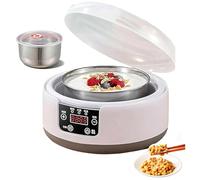 36 Hour Yogurt Maker, 5pcs Glass Jars, LCD Display with Constant Temperature Control Stainless Steel Design for Home Use, Probiotic Yogurt Motor, Greek Yogurt, Cheese(White)