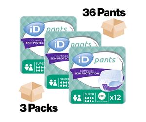 36 iD Pants Super XXL - 3 Packs of 12 - Unisex Incontinence Pull up Pants