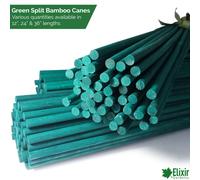 (36 Inch / 90cm, 100) Elixir Gardens | Green Split Bamboo Canes / Support Sticks |12", 24" & 36"