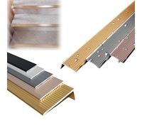 36 Inch Aluminium Anti Non Slip Stair Edge Nosing Anti Slip Stair Step Tread Plate, Easy To Install, Can Be Cut, With 90° Angle For Children To Walk The Stairs Safely ( Color : Silver , Size : 40*20mm