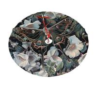 36 Inch Christmas Tree Skirt, moth that looks like a peacock Xmas Tree Skirts Mat for Holiday Wedding Party Decor