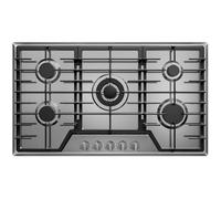 36 Inch Gas Cooktop 5 Sealed Burners, Stainless Steel Drop-in Stovetop Dishwasher Safe Cast Iron Grates, NG/LPG Convertible, 38K BTU