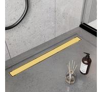 36 Inch Linear Drain Shower Drain Gold Floor Drain with Removable SUS304 Stainless Steel CUPC Certificate and 2-in-1 Tile Insert Grate Cover