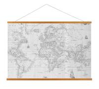 36 Inch Magnetic Poster Frame Hanger, Wood Magnet Picture Frames for Photo Canvas Artwork Scroll Print Map, Wooden Hangers for 24x36, 36x48, 12x36, 18x36 Posters, Wall Mount, 1 Pack (Teak, 36")