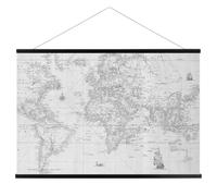 36 Inch Magnetic Poster Frame Hanger, Wood Magnet Picture Frames for Photo Canvas Artwork Scroll Print Map, Wooden Hangers for 24x36, 36x48, 12x36, 18x36 Posters, Wall Mount, 1 Pack (Black, 36")