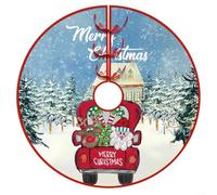 36 Inch Snowman Christmas Tree Skirt, Short Plush Double Layer Round Mat Fits 4.5 To 6 Ft Holiday Trees For Indoor Outdoor Decoration (A)