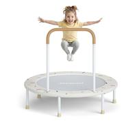 36-Inch Toddler Trampoline with Foam Handle, 3FT Foldable Mini Rebounder | Indoor Outdoor for Kids Ages 3-6, Safe Elastic Band Design, Non-Slip Oxford Mat, Easy Assembly & Max Load 100 lbs