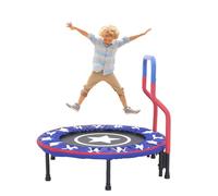 36'' Kids Trampoline Mini Foldable Fitness Trampoline Cover with Handrail and Safety Padded Indoor/Outdoor Use for Toddler Boys Girls Play and Exercise