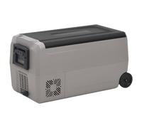 (36 l, without adapter) vidaXL Cool Box with Wheel and Handle Ice Box Cooler Black and Grey PP&PE