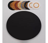 36" Lazy Susan Wood Turntable - Marbled Serving Tray for Dining Table Kitchen & Living Room Silent Spin Perfect for Sharing Food (Black 50cm/20in)