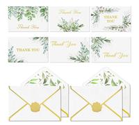 36 Luxury Thank You Cards with Envelopes, 4" x 6" Multipack Thank You Notes, Gold Stamping & Internal Printing Envelope, 6 Elegant Designs, for Weddings Baby Shower Graduation Small Business (White)