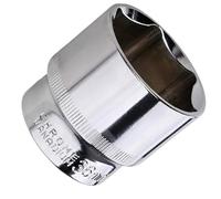 36 mm 1/2 Inch Drive Socket - 6 Sided Hex, Visual Stainless Chrome Finish, Size 36 mm + Square 1/2 Inch Tech, Heavy Duty Steel Material - for Truck Axle Nut & Auto Repair