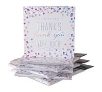 36 Multi Pack Thank You Cards & Envelopes - Lilac, Pink & Silver Dots with Foiled Writing