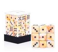 36 of Pack 12MM 6 Sided MINI Dice Set,Mixed Colours Swirls D6 Game Dice Set, 6 Sided Standard Dices for Yahtzee, Bunco or Teaching Math,with Portable Plastic Box(Orange, Yellow, Blue, Green)